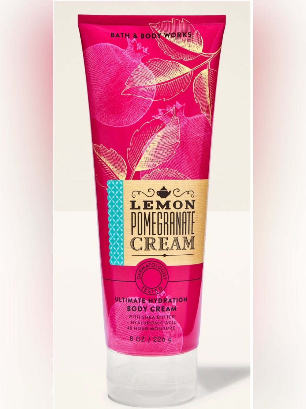 Bath & Body Works Lemon Pomegranate Cream Body Cream. 8 oz. Shea butter.
